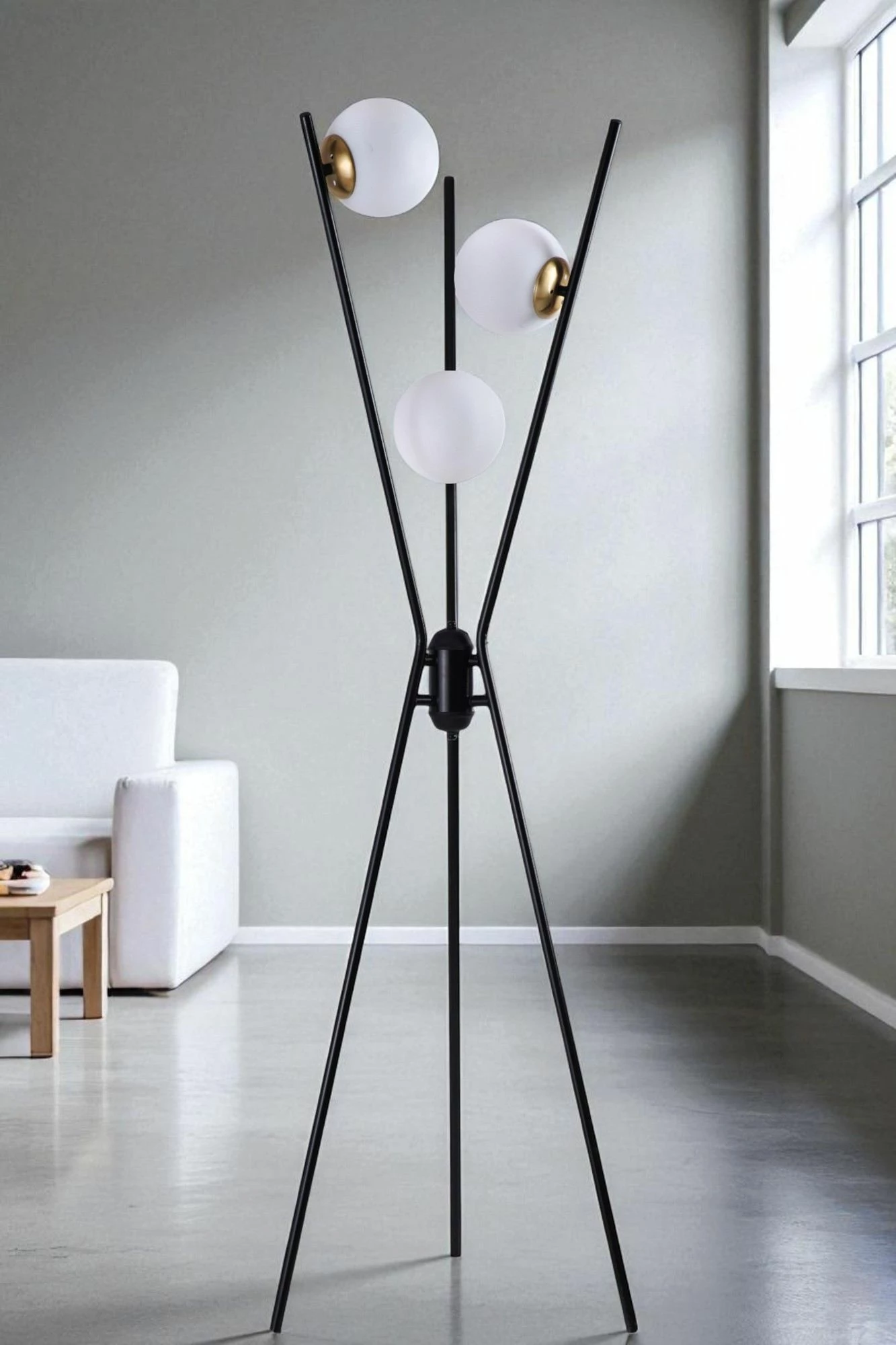 Llambë dyshemeje Opviq, 8942-1, e zezë, e bardhë, ari