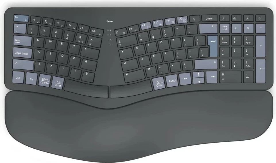 Tastierë ergonomike Hama WK-900, wireless, anglisht, e zezë