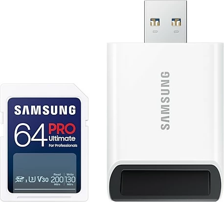 Kartelë memorie Samsung PRO Ultimate 64GB SDXC UHS-I, 200MB/s, e bardhë