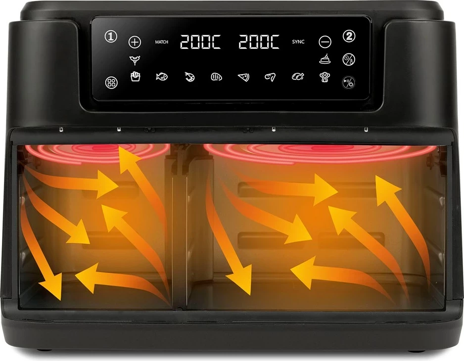 Fritezë me ajër të nxehtë Girmi FG26, e zezë, me prekje, 2400 W