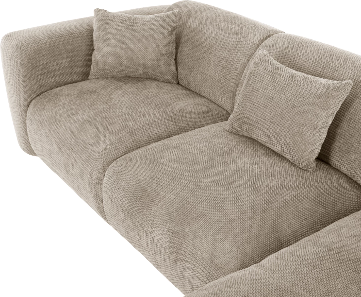 Divan qoshe BRICKEN FH3275.01R, pëlhurë bezhë, 110-282x98-160x72H cm