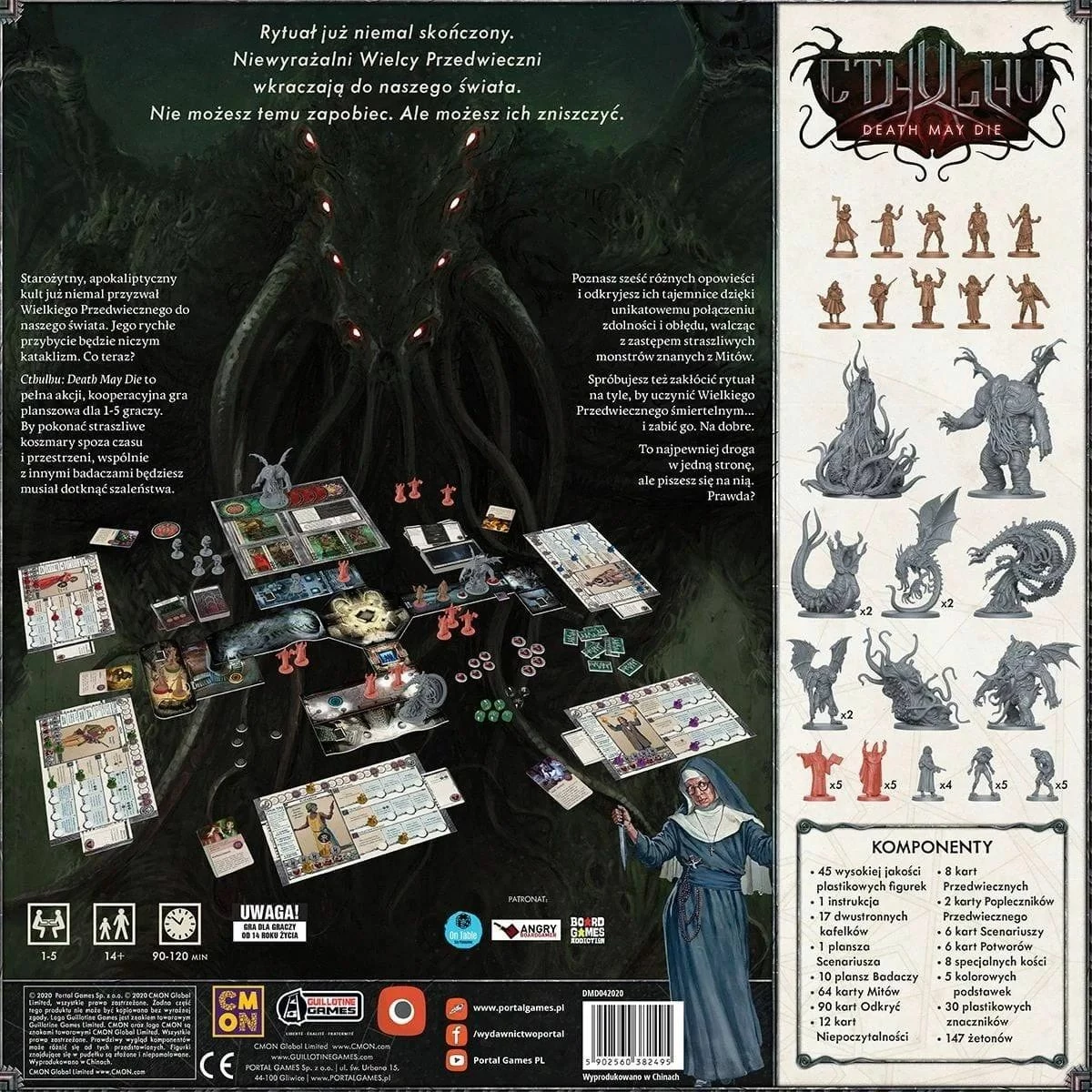 Lojë tavoline Portal Games Cthulhu: Death May Die, kooperative, 1-5 lojtarë, 120 min, 14+, edicioni polonisht