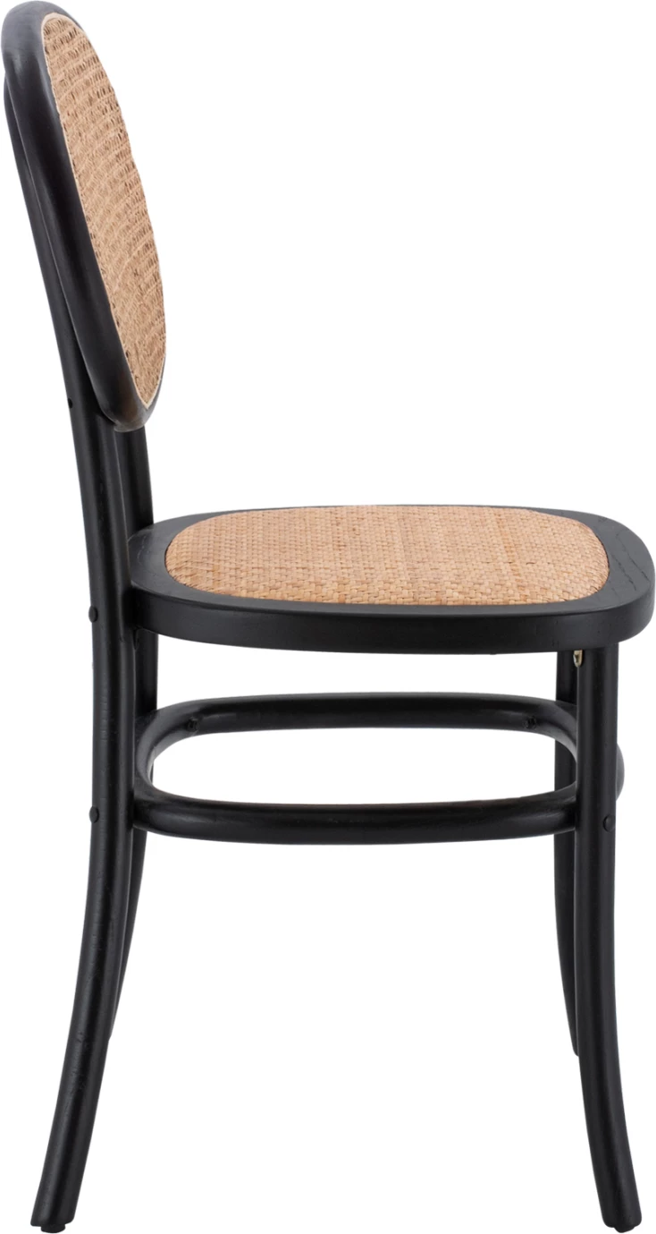 Karrige druri me ratan, ngjyrë e zezë, FH8747, 44x51x87 cm