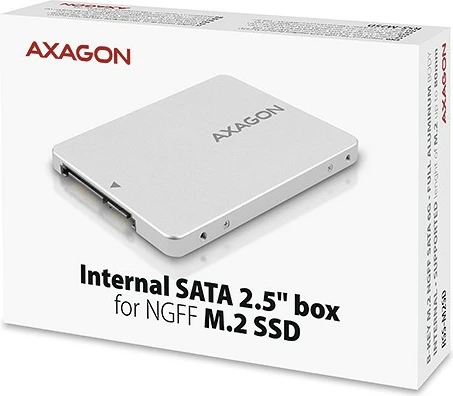 Kasë e brendshme AXAGON RSS-M2SD për SSD M.2 SATA, 2.5", Argjend