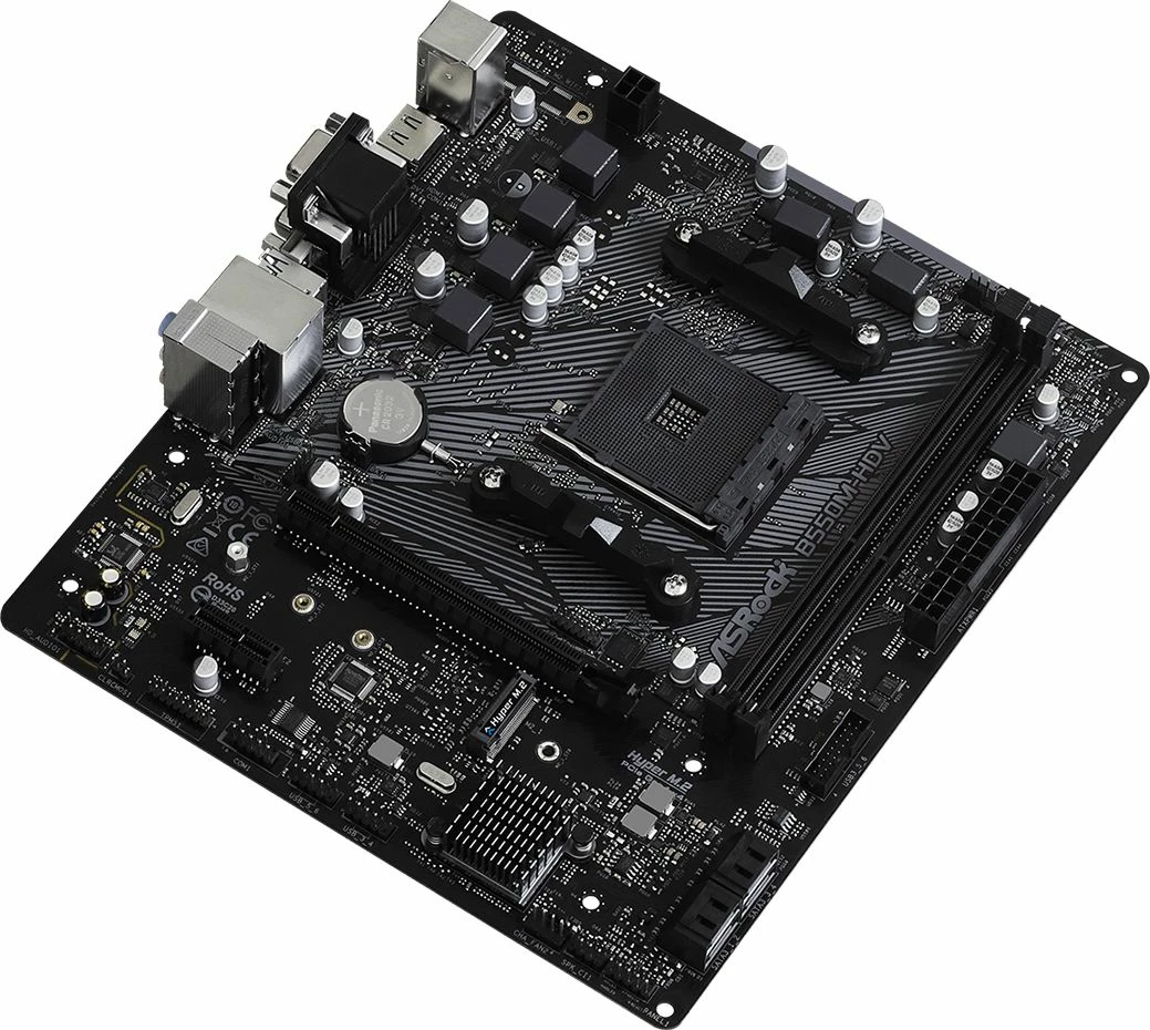 Pllakë amë ASRock B550M-HDV Micro-ATX, Socket AM4, DDR4 64GB, M.2 PCIe 4.0, HDMI/DVI/VGA, e zezë
