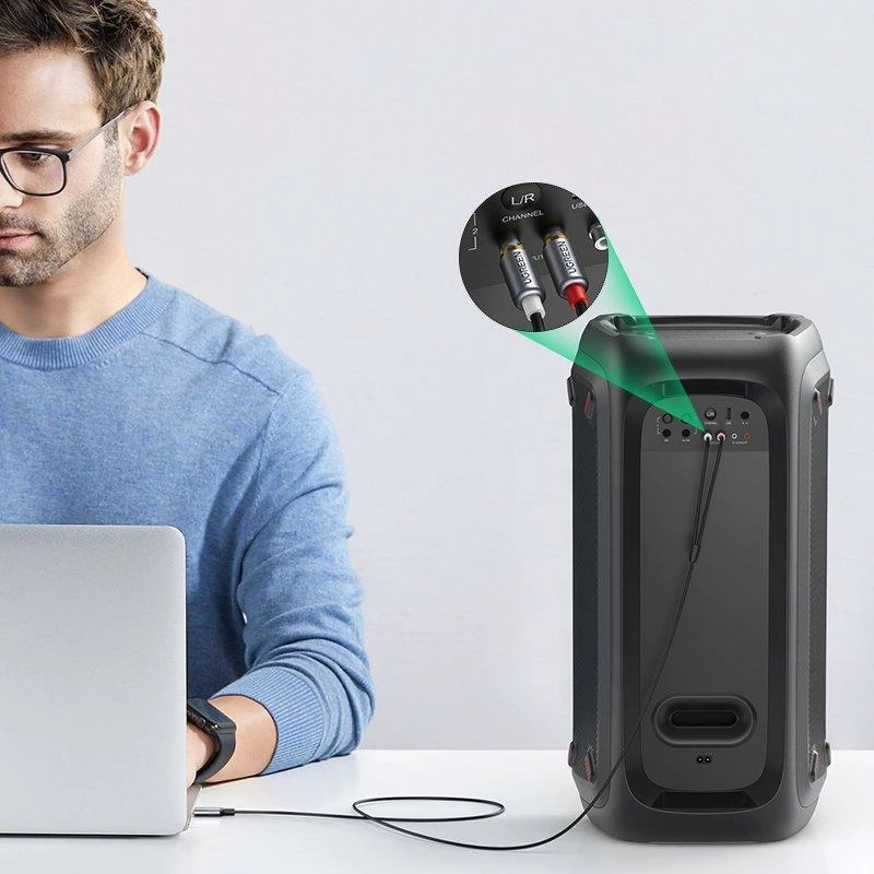Kabllo audio USB-C në 2xRCA Ugreen CM451 (UGR1184BLK) 1.5 m, gri, 1 copë