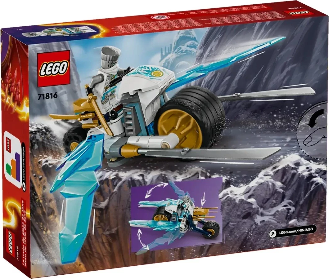 Set LEGO NINJAGO Zane's Ice Motorcycle 71816, 84 pjesë, me minifigurë