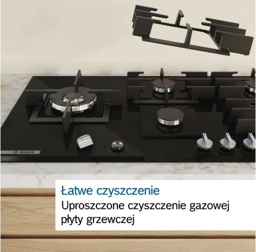 Sobë me gaz Bosch PCQ7A5I90, 75 cm, inox, 5 zona
