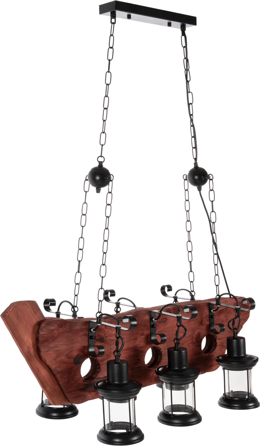 Llambadar me 6 drita, FH4117, dru-metal-qelq, 116H cm