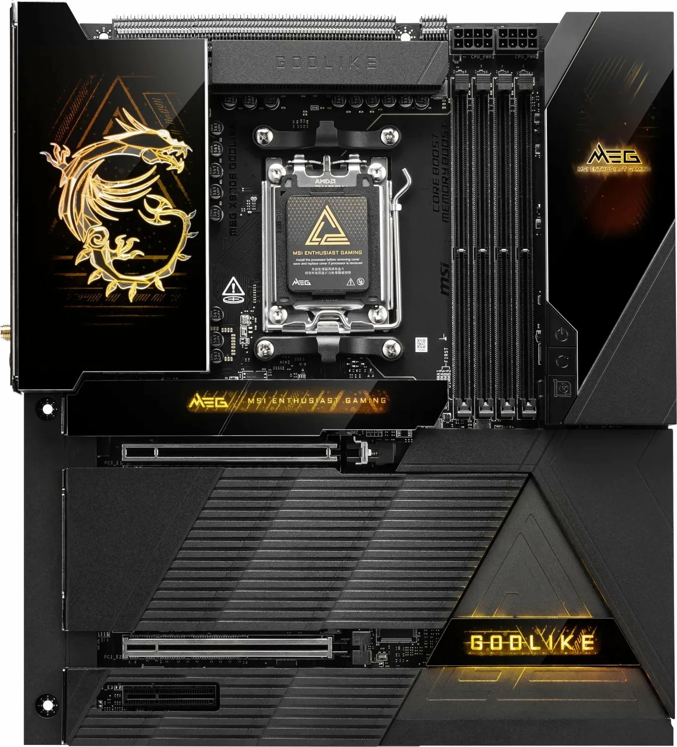 Pllakë amë MSI MEG X870E GODLIKE E-ATX, 256GB RAM, WiFi, Bluetooth, USB4, e zezë, set me antenë WiFi + 4 kabllo SATA + vida M.2 + pendrive