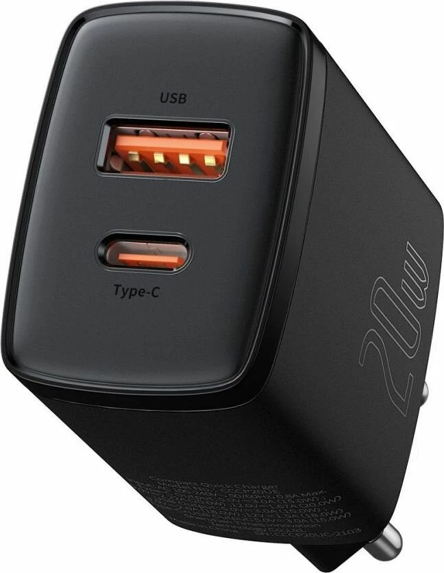 Karikues kompakt Baseus CCXJ-B01 20W 3A 1x USB-A + 1x USB-C, i zi