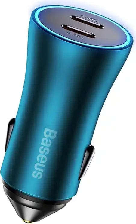 Karikues veture Baseus Golden Contactor Pro, 2x USB-C, 40W, kaltër