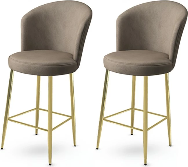 Set karrigesh për bar (2 copë), Hanah Home, Alte, kapuçino, ari