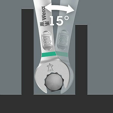 Set çelësa unazor Wera Joker 6003, 11 copë, magnet, inox, zi