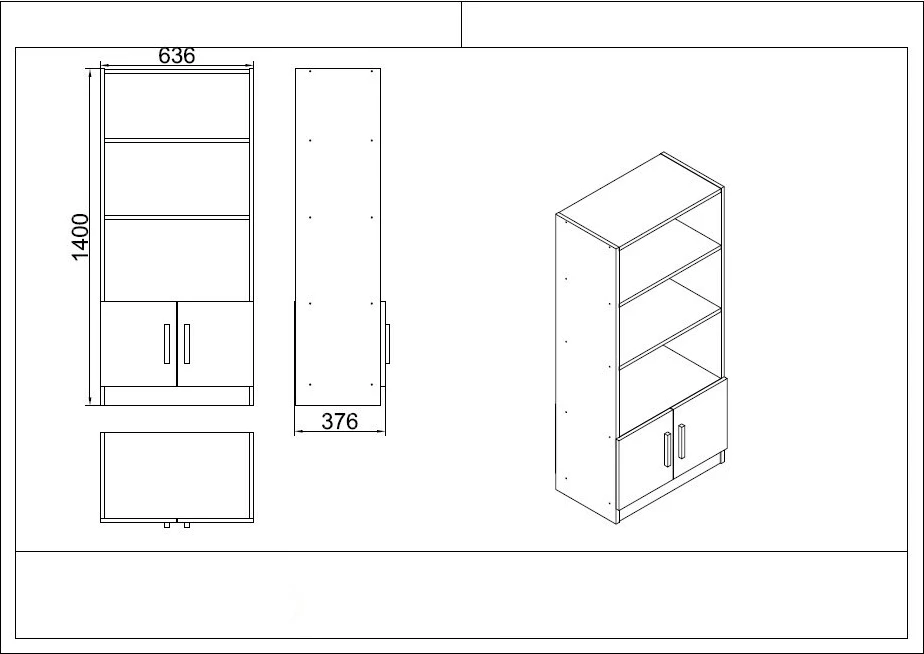 Set mobiljesh për zyre, ngjyrë e bardhë, Skye Decor, Vo17-W
