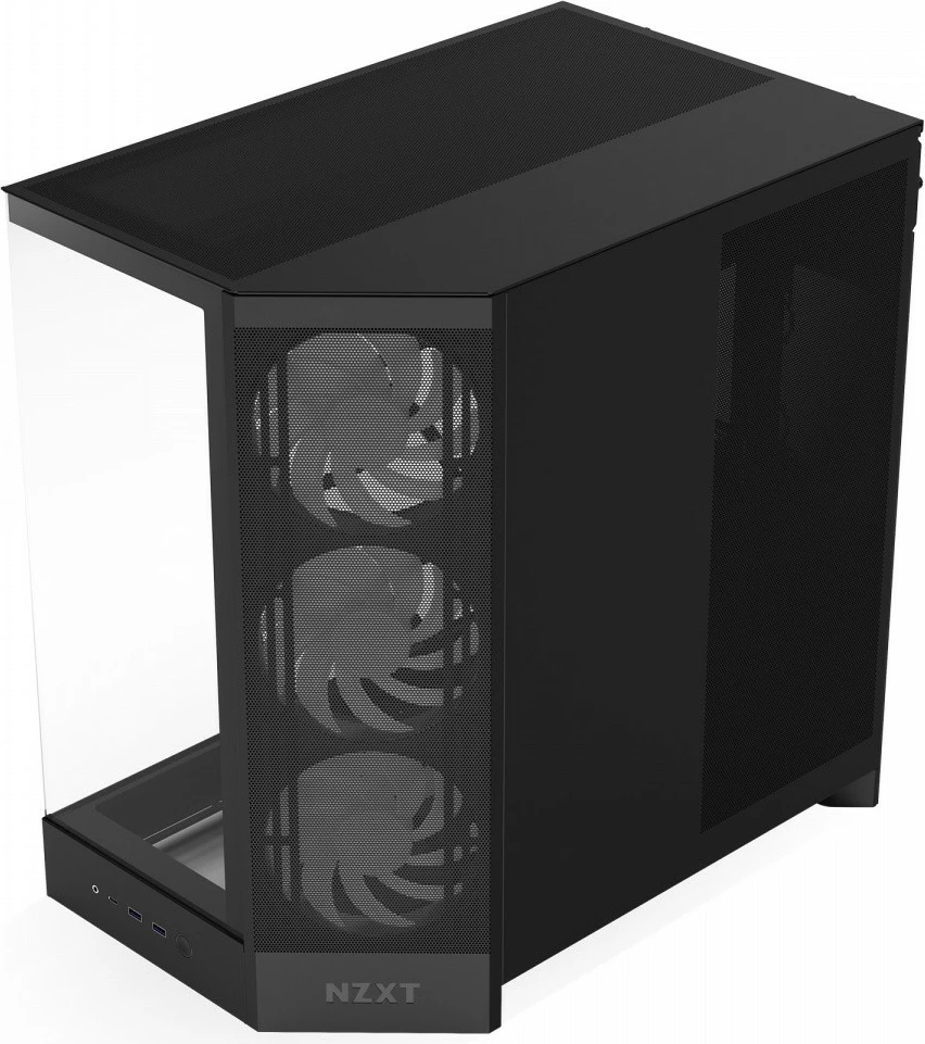 Kasë NZXT H9 Flow RGB (2025) CM-H92FB-R1 Midi Tower ATX, xham i temperuar, mbështetje radiator 420 mm, deri 10 fenera, e zezë