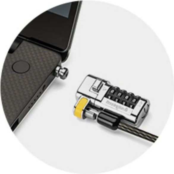 Kensington ClickSafe 3-in-1 Kombinim, 1.8 m, e zezë, metalike