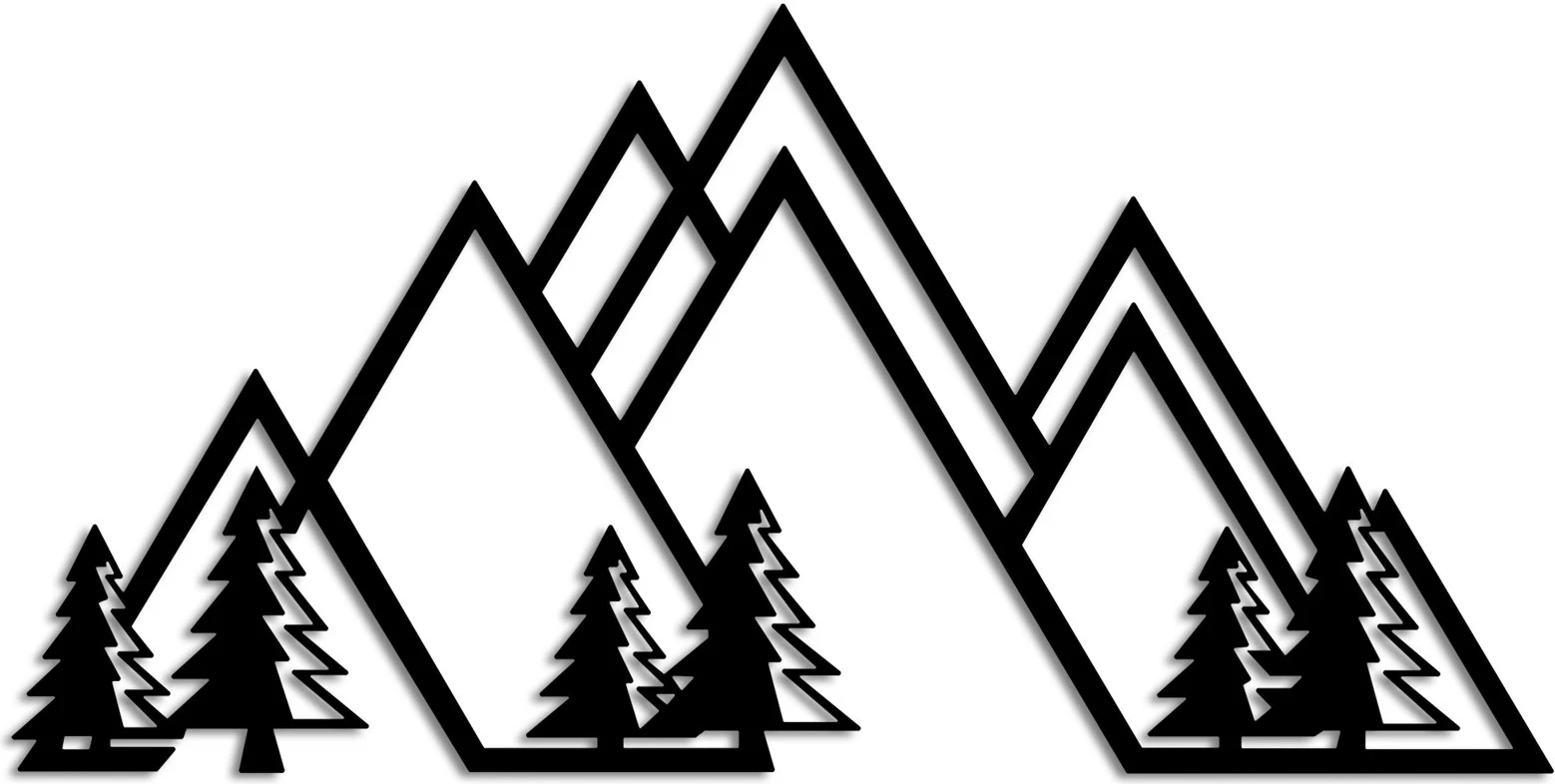 Aksesor dekorativ metalik për mur, Wallity, mal, v1