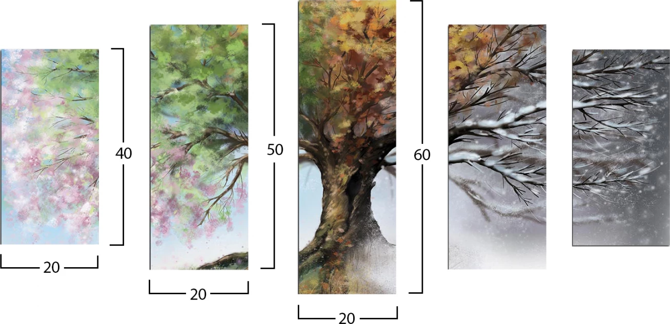 Pikturë MDF katër stinët FH7206.05 100x60x0,3 cm