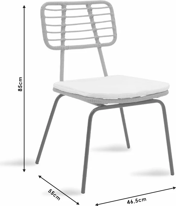 Tavolinë me karrige për terasë Naoki-Kliton A, metal i zi, alumin antracit, set prej 5 pjesësh, 150x80x74cm