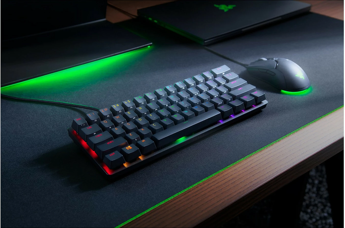 Tastierë Razer Huntsman Mini, DE-Layout, Razer Linear Optical (Red), e zezë