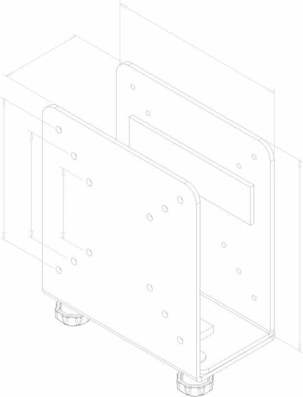 Mbajtës thin client Neomounts THINCLIENT-20, i rregullueshëm, i zi