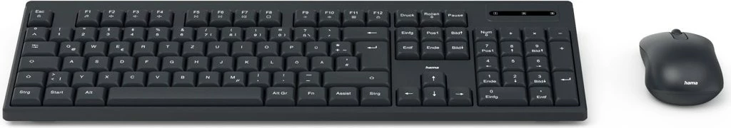 Set tastierë dhe maus Hama WKM-100 wireless, USB, e zezë