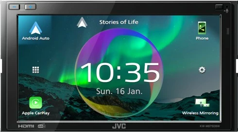 Media player JVC KW-M875DBW, 2 DIN, 180W, 6.8 inç, e zezë
