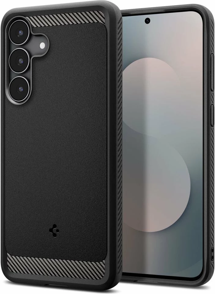 Mbështjellës Spigen Rugged Armor për Samsung Galaxy S25 FE, TPU, karikim pa tela, Matte Black, 1 copë