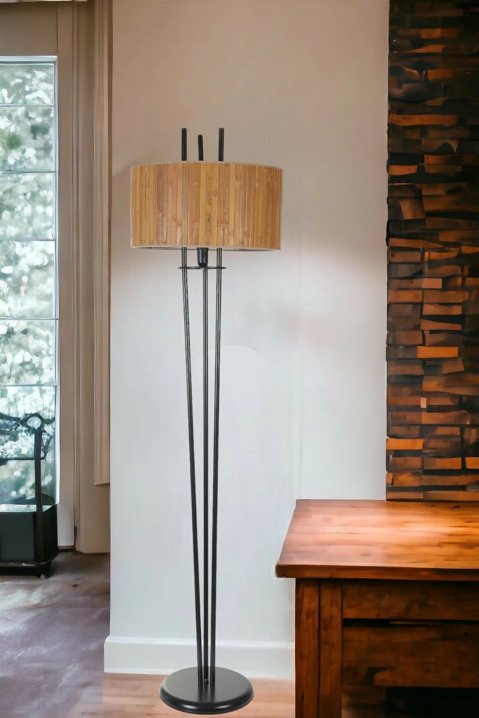 Llambë dyshemeje Opviq, 8822-8, ngjyrë lisi dhe e zezë