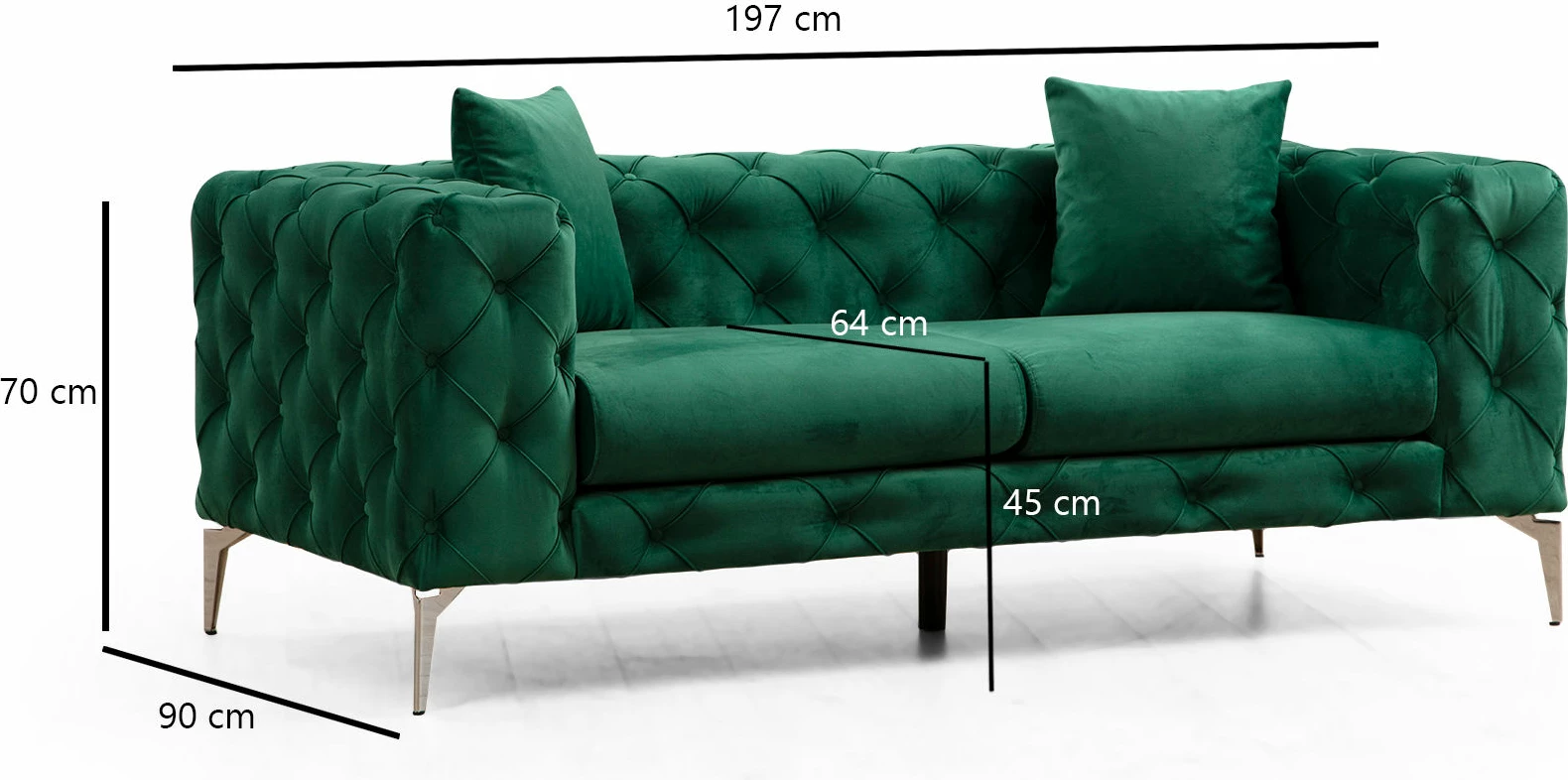 Divan dy ulëshe, ngjyrë e gjelbër, Atelier del Sofa, Como