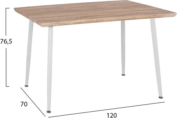 Set 5 pjesë Sipërfaqe Tavoline Sonama & Karrige Vanessa ngjyrë bardhë me këmbë metalike FH11024.01 120x70x76.5 cm