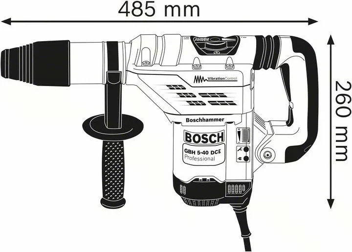Çekiç rrotullues Bosch GBH 5-40 DCE Professional, SDS Max, 1150W, 6.8kg, zi/blu/kuq/argjend