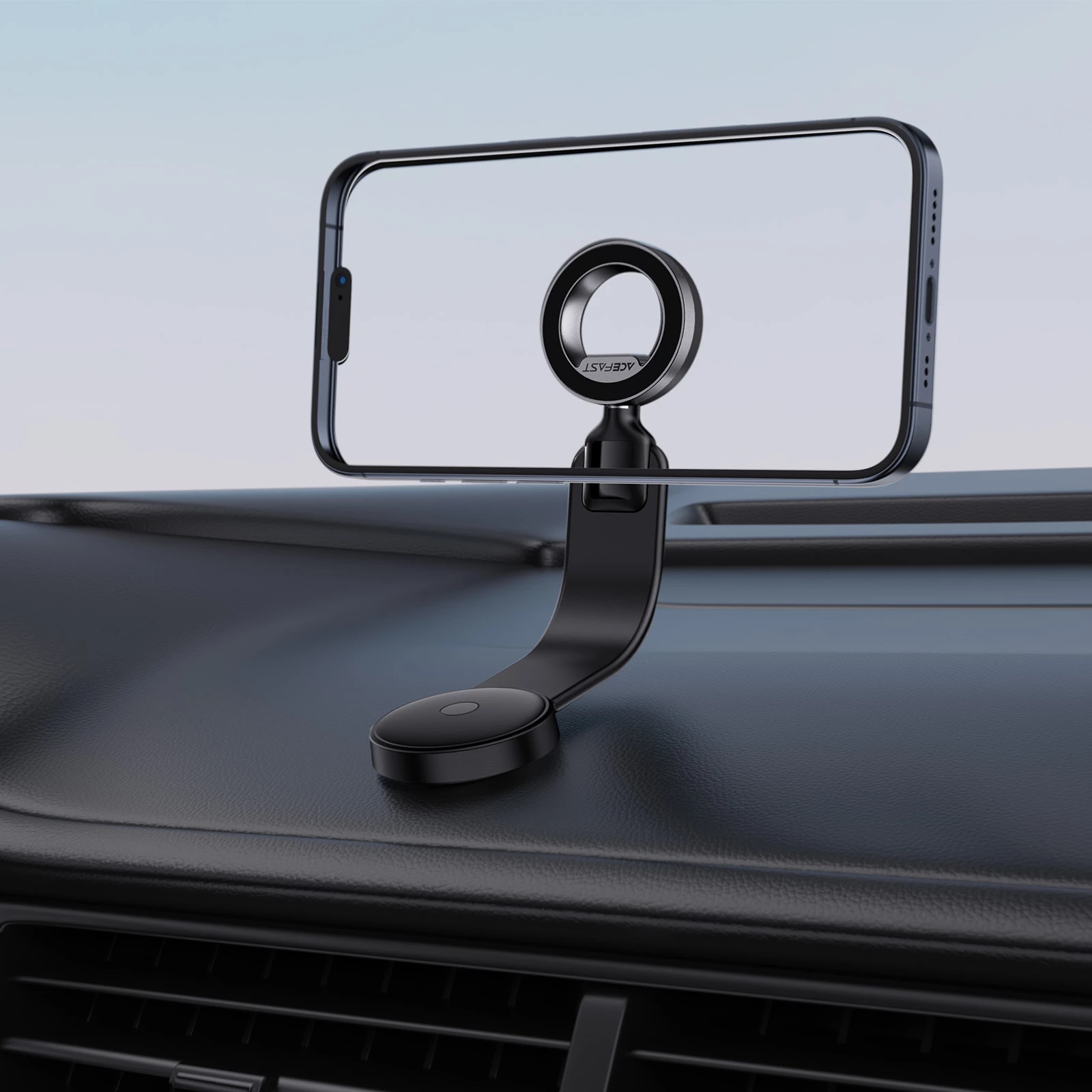 Mbajtëse magnetike për celular Acefast D36 për dashboard, e zezë