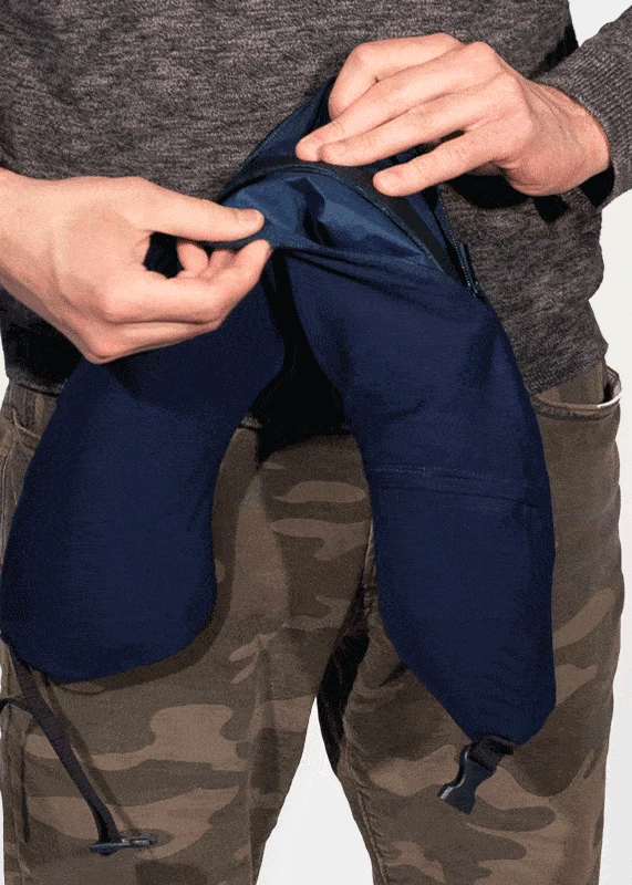 Jastëk udhëtimi LayOn ergonomik, 25×14×12 cm, me xhep, gri