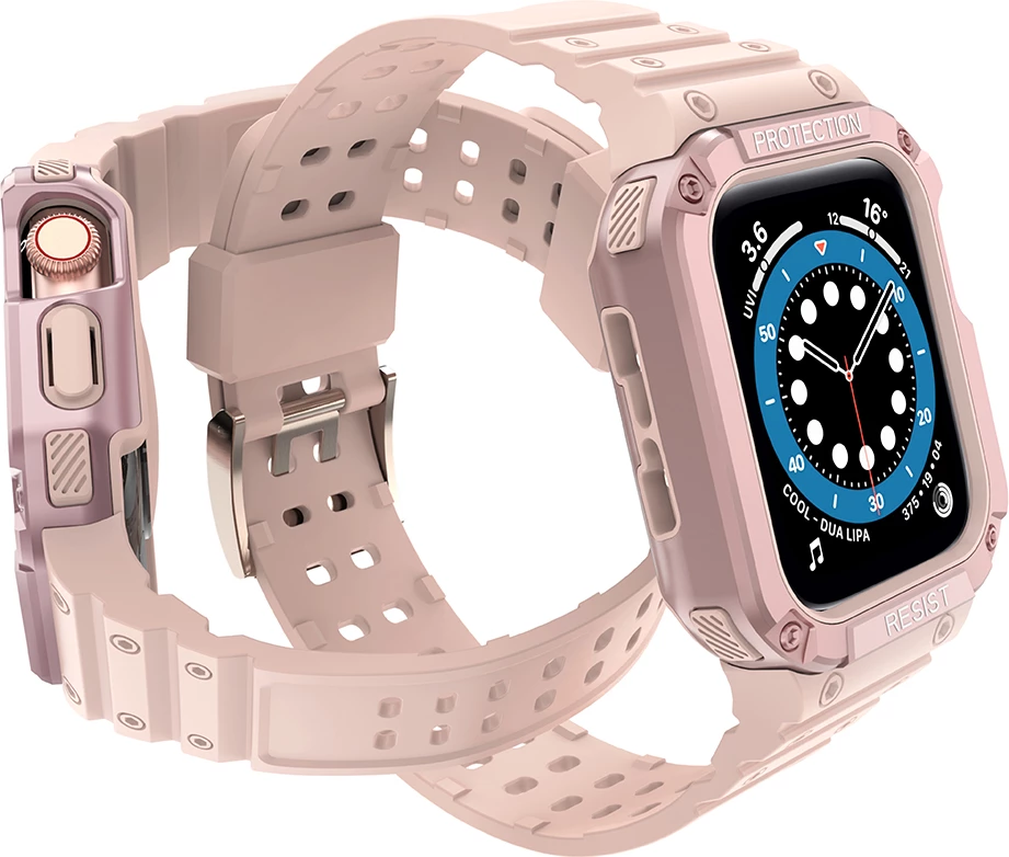 Rrip me mbështjellës për Apple Watch Hurtel Protect Strap Band, 45/44/42mm, Rozë