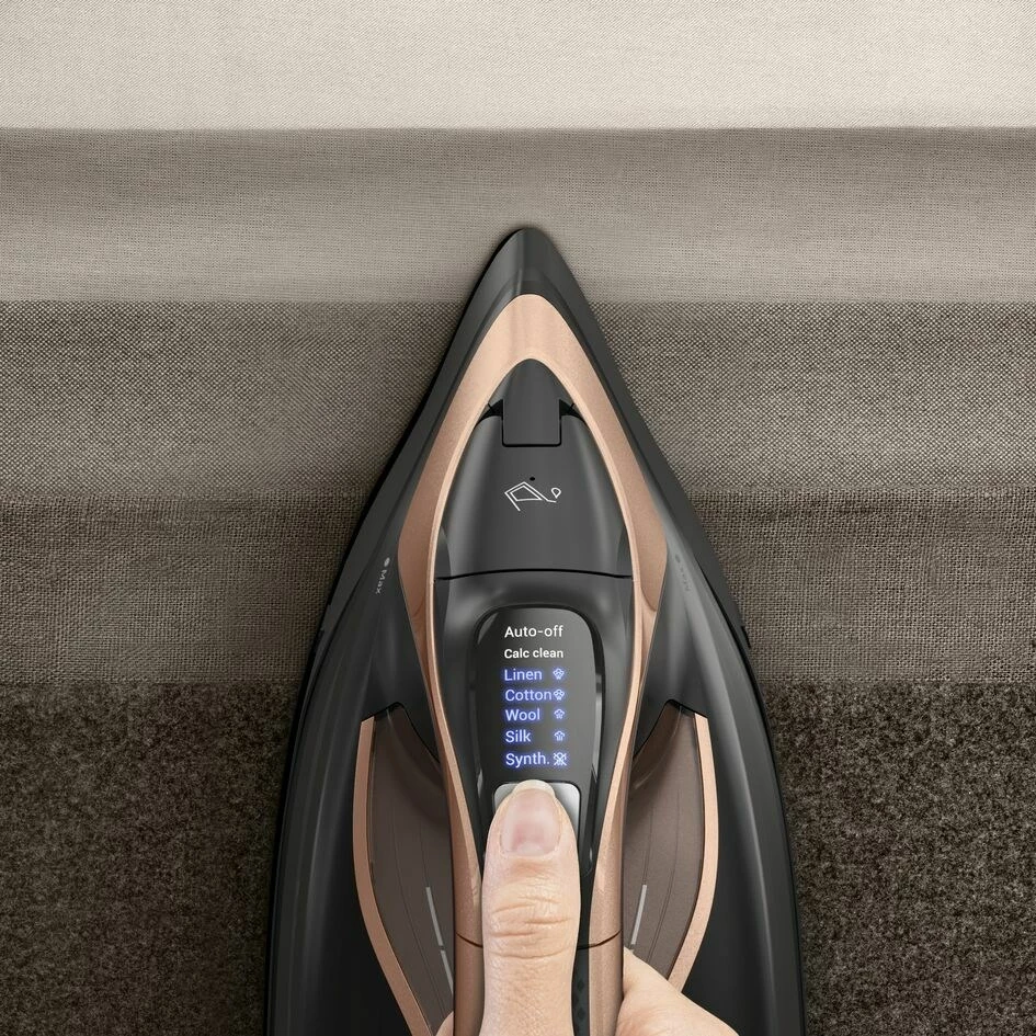 Hekur me avull Tefal Ultimate Power Pro FV9E50 3200 W, Durilium AirGlide Autoclean, kabllo 2 m, Zi/Bakër