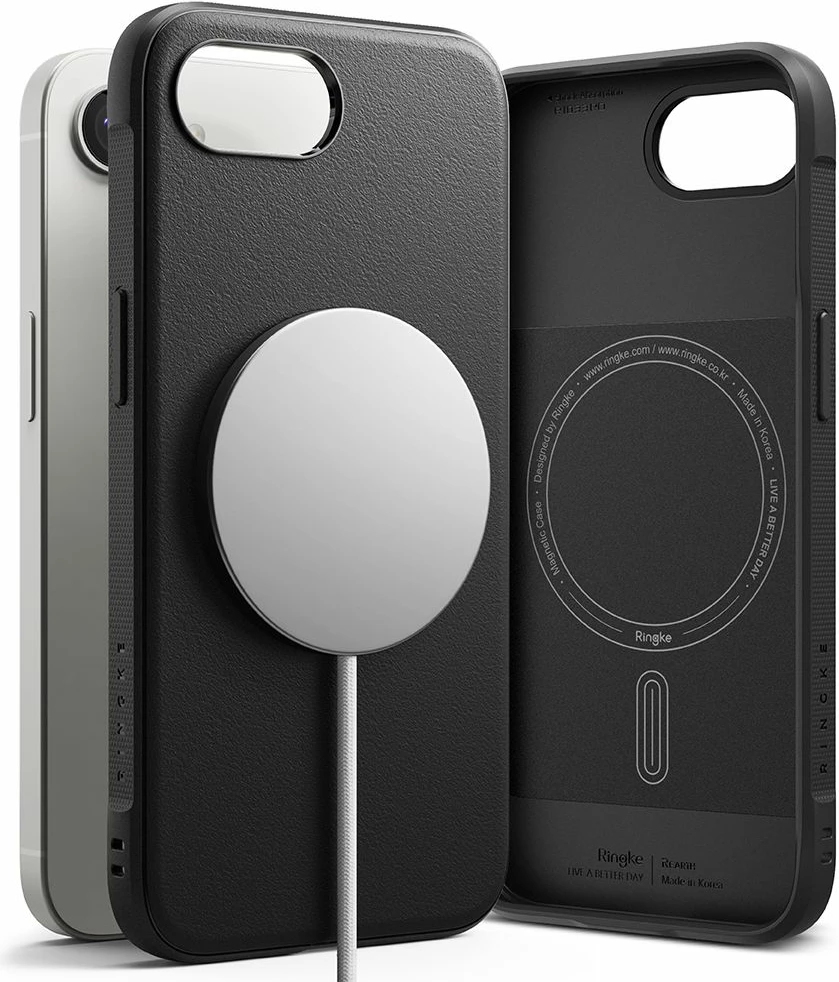 Mbështjellës Ringke Onyx Magnetic MagSafe për iPhone 16e, i zi