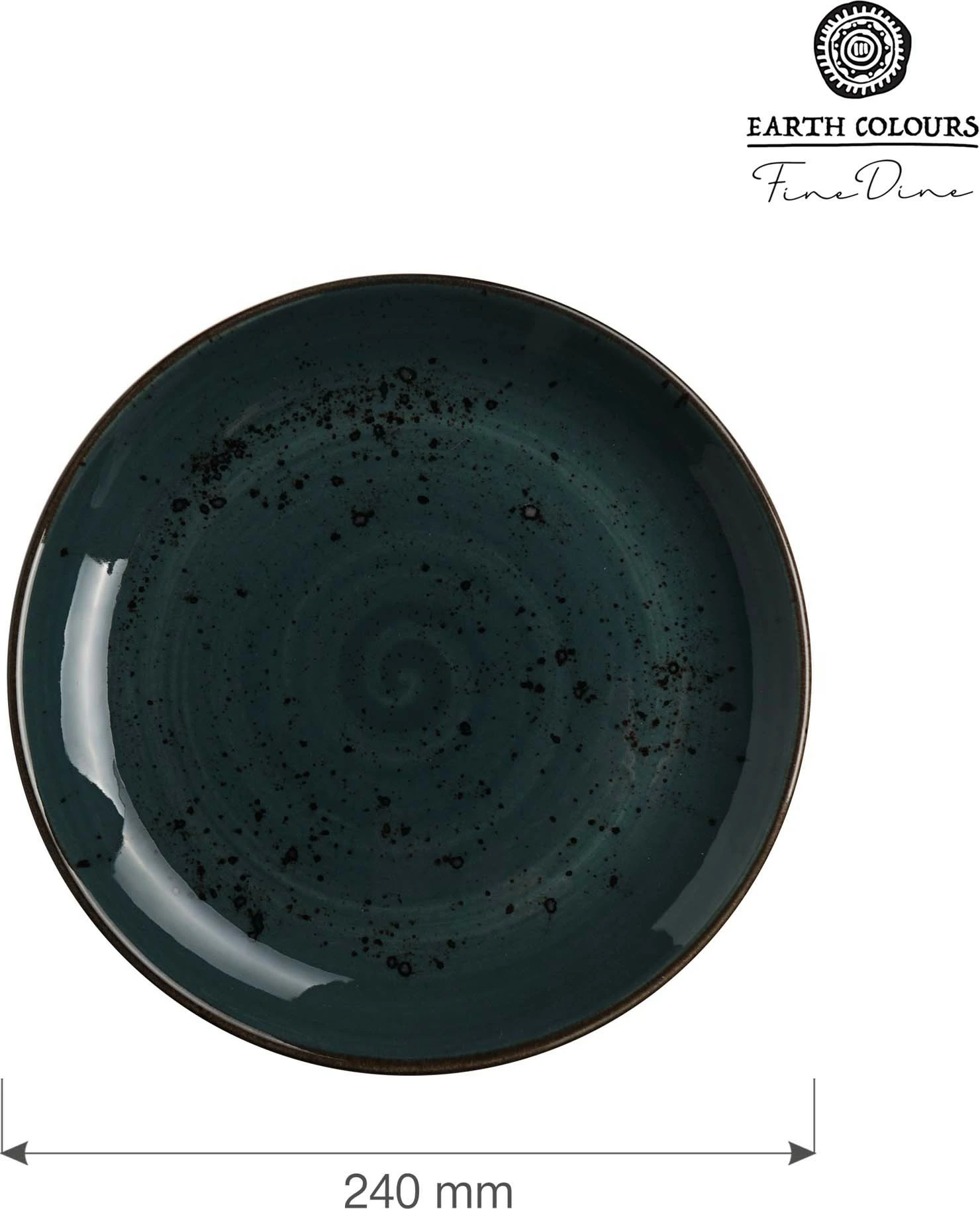 Pjatë e sheshtë Fine Dine Arando Ø240 mm, porcelan, gri, set 6 copë