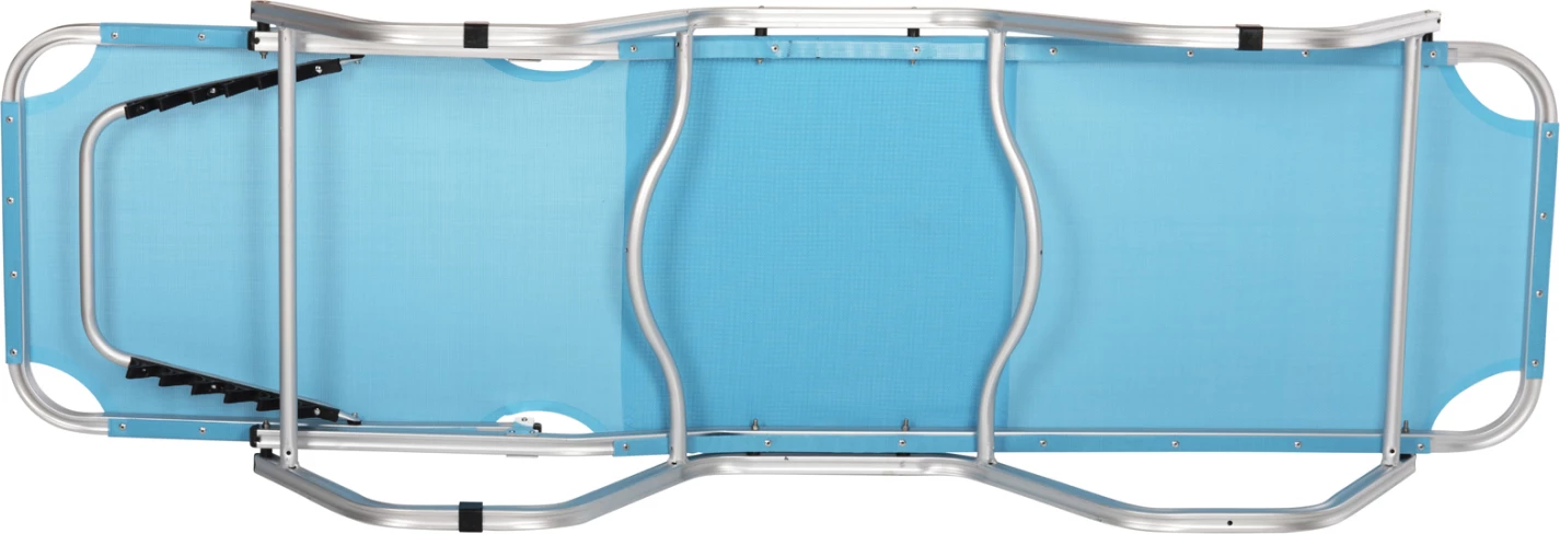 Shezlong profesional alumini FH5071.08, ngjyrë e kaltër e çelët, 60x195x30 cm