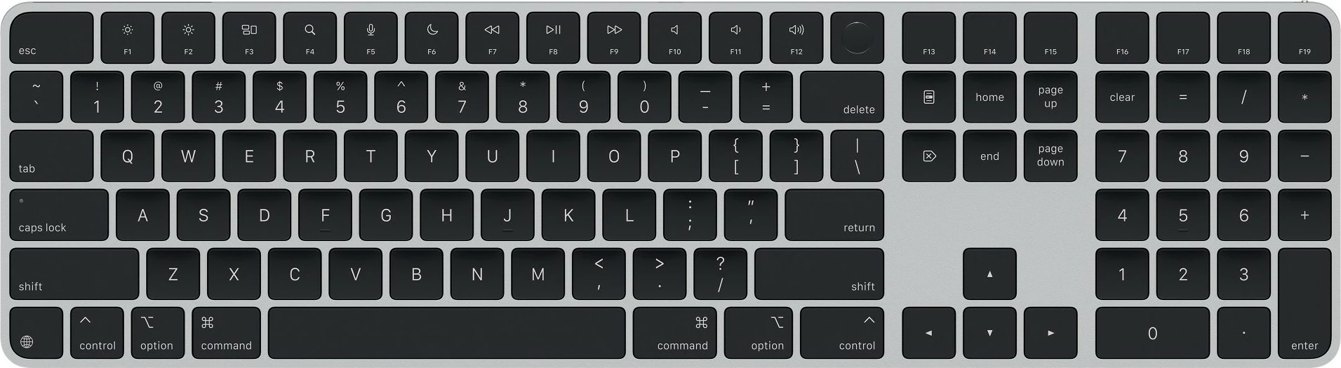 Tastierë Apple Magic Keyboard me Touch ID dhe tastierë numerike, US English, USB Type-C, e zezë