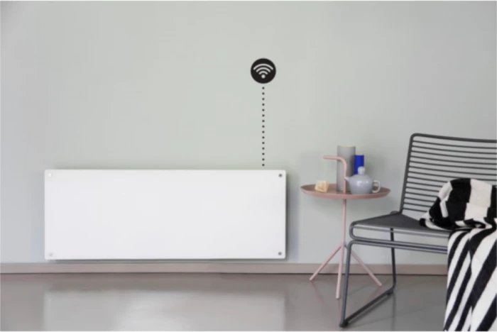 Radiator panel konveksioni MILL GL1200WIFI3 1200W Wi-Fi panel xhami për mur, i bardhë