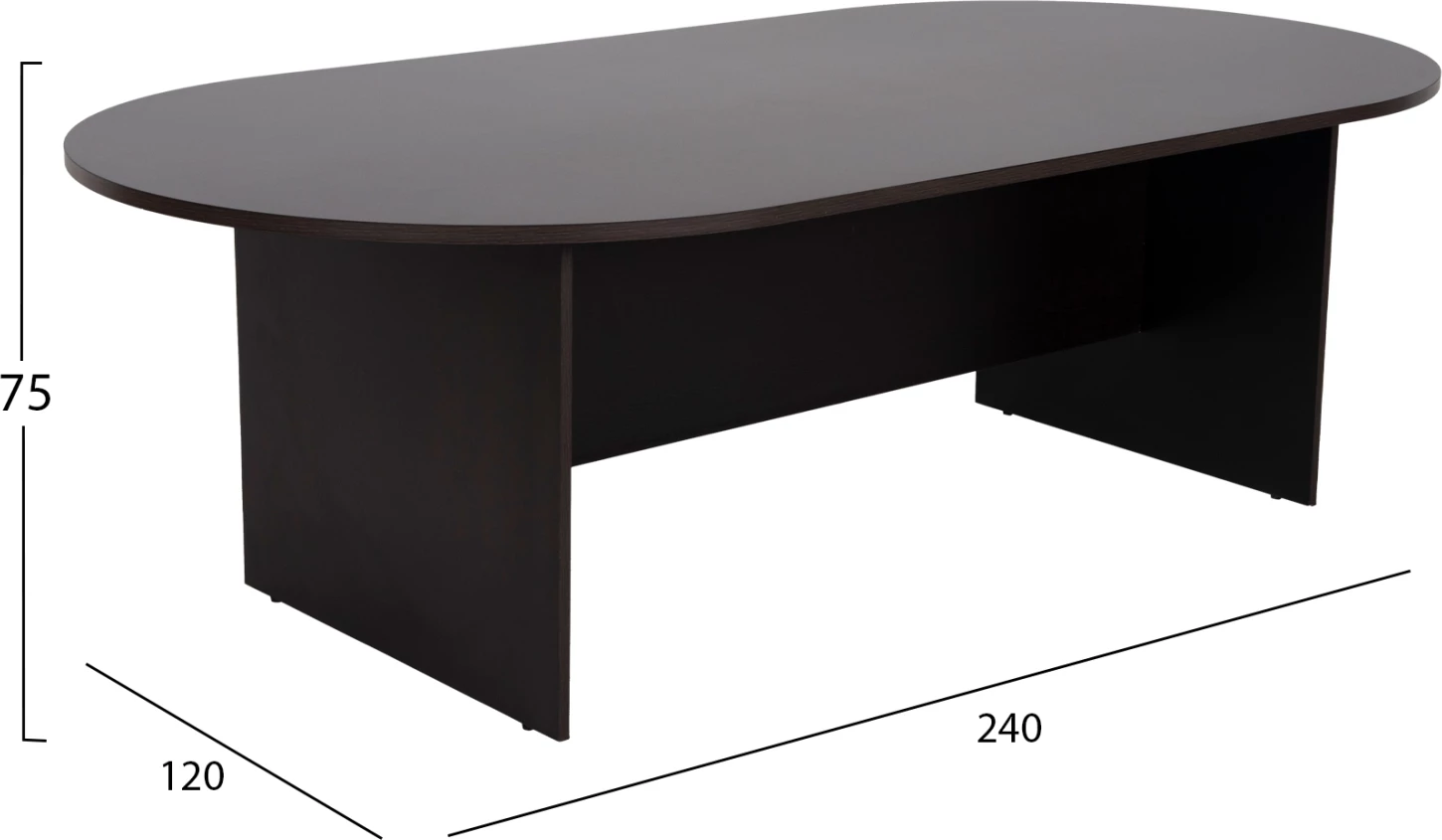 Tavolinë ovale për konferenca SIENNA FH2134.02 melaminë në ngjyrë wenge 240x120x75H cm
