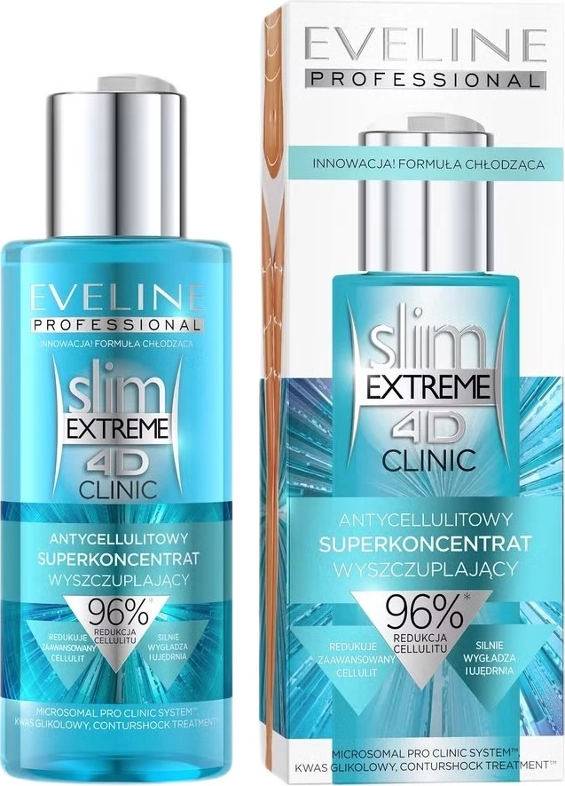 Losion për trup Eveline Cosmetics Slim Extreme 4D Clinic Anti-Cellulite Super Concentrate Slimming për femra, 150ml