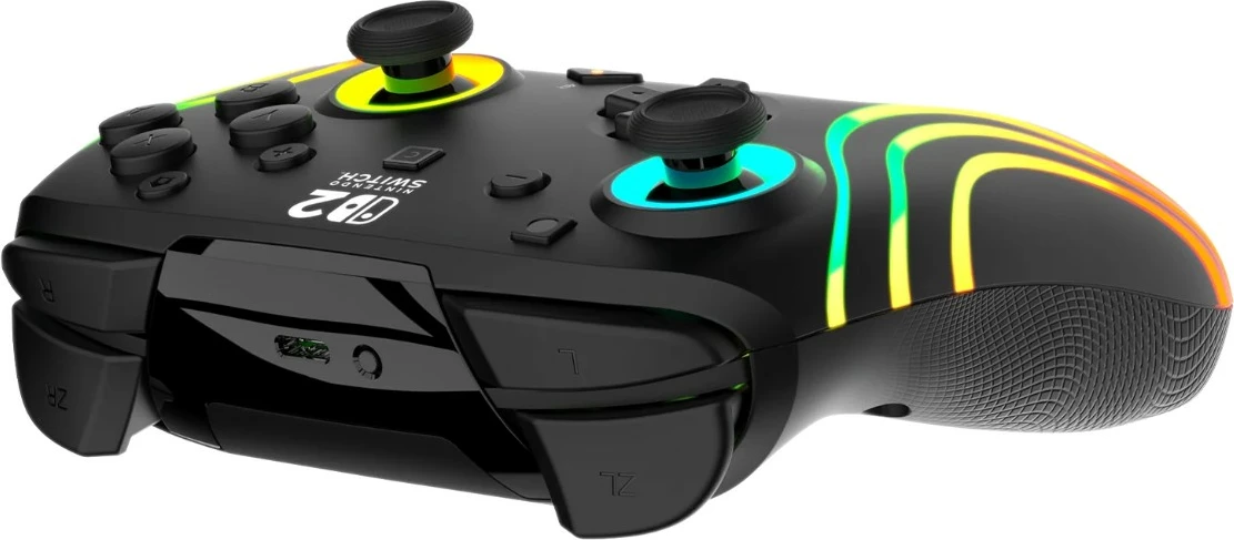 Kontrollor wireless Turtle Beach Afterglow Wave për Nintendo Switch 2, RGB, bateri e rikarikueshme 20 orë, i zi