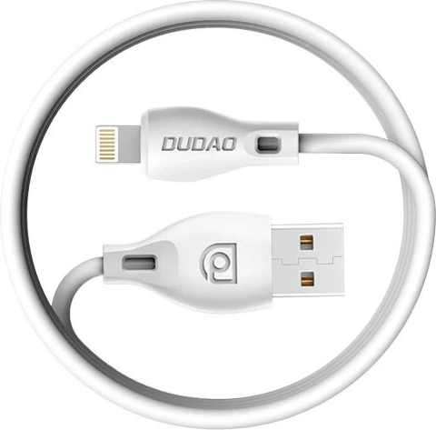 Kabllo USB në Lightning, Dudao L4L, 1 m, 2.4A, USB 2.0, e bardhë