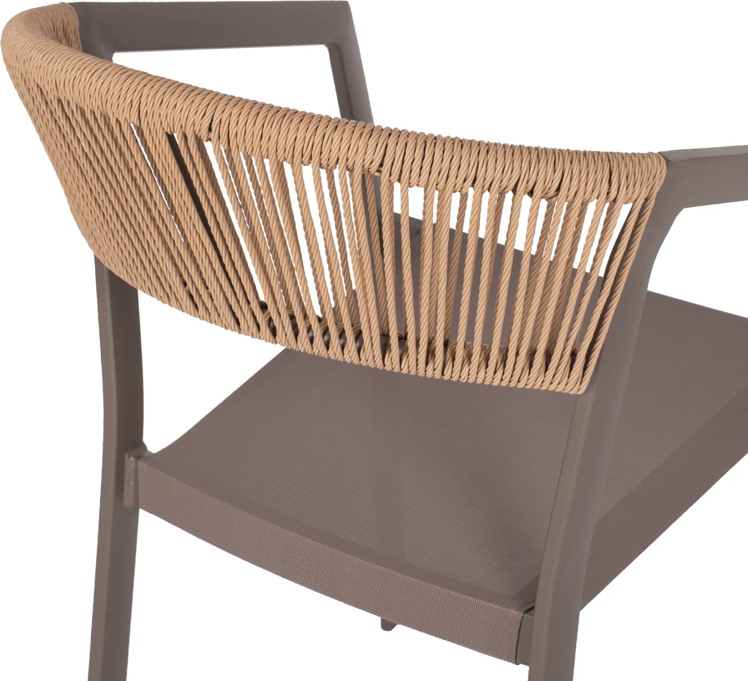 Karrige alumini FH5891.03, kornizë shampanjë dhe tekstil, mbështetëse ratan bezhë, 56x60x81,5H cm