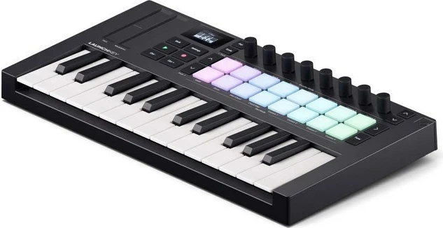 MIDI keyboard Novation Launchkey Mini 25 MK4, 25 taste, 16 pads RGB, Ekran OLED, i zi