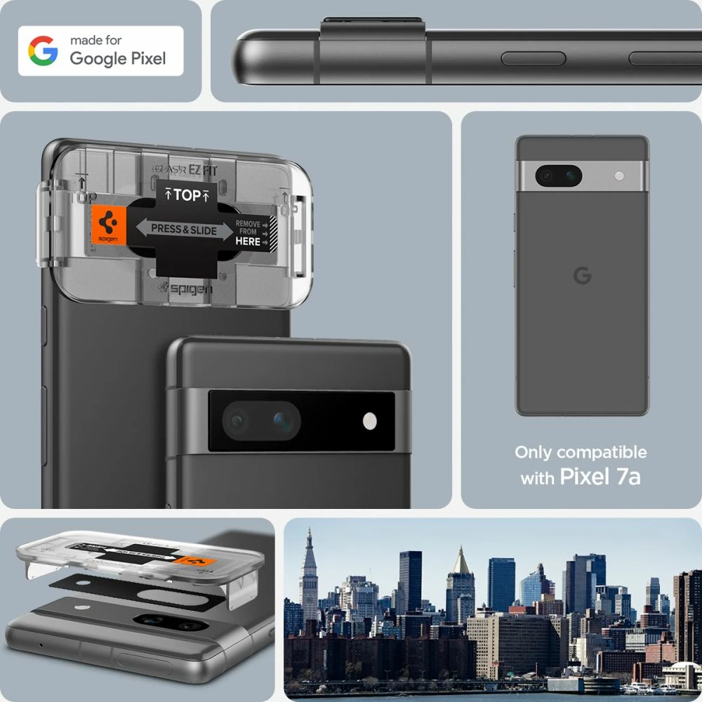 Mbrojtës xhami për kamerë Spigen Glas.tR EZ Fit Optik, për Google Pixel 7a, 2 copë, Zi