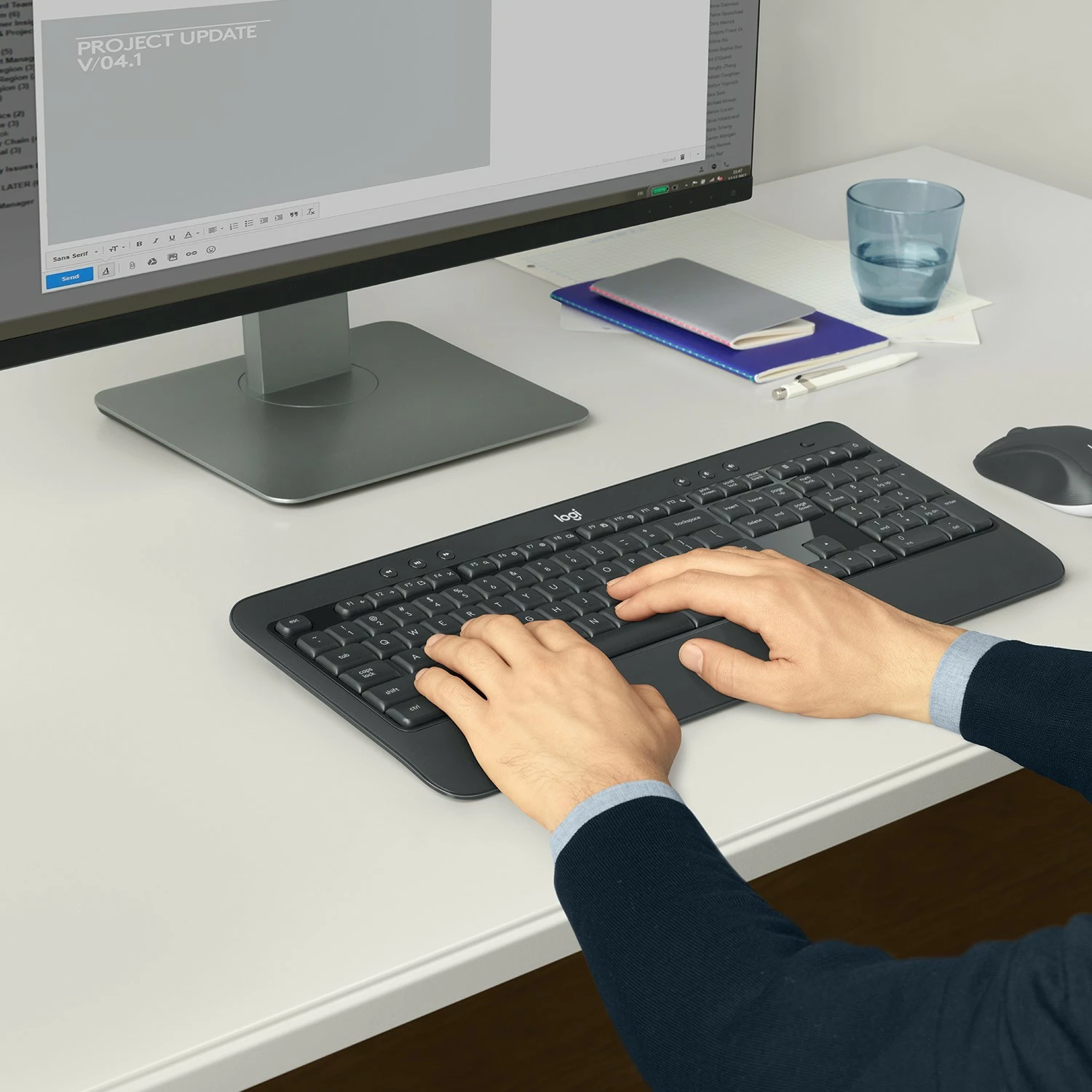 Set tastierë AZERTY Logitech MK540 wireless me maus, e zezë-bardhë